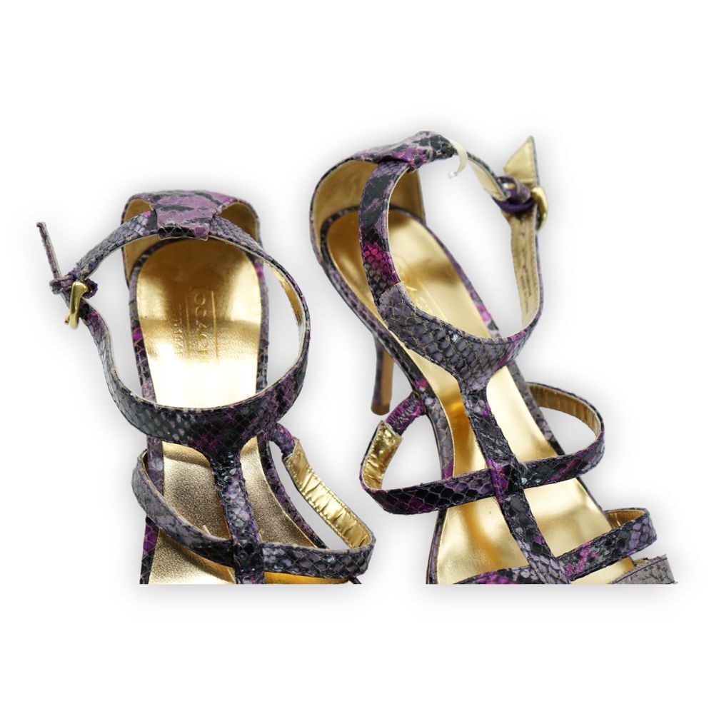 COACH Shoes Purple/Pink Python Strappy‎ Heels Size 6B Women's - Picture 11 of 12